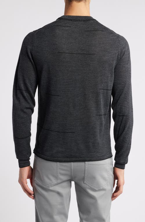 Shop Robert Barakett Albany Broken Stripe Wool Crewneck Sweater In Grey