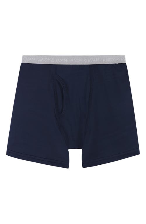 Shop Andy & Evan Kids' Assorted 5-pack Boxer Briefs In Navy/grey