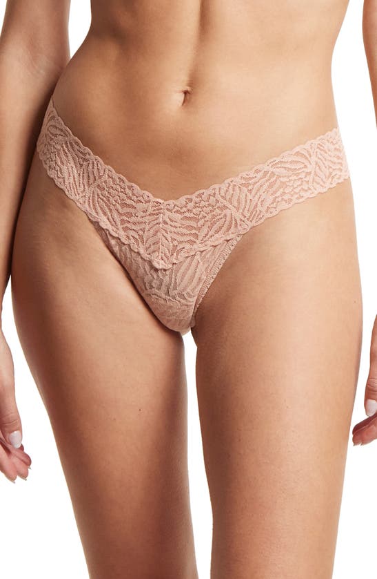 Hanky Panky Animal Stripe Mix Low Rise Thong In Neutral