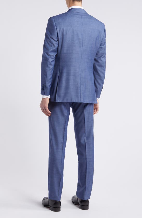 Shop Canali Siena Regular Fit Mélange Wool Suit In Light Blue