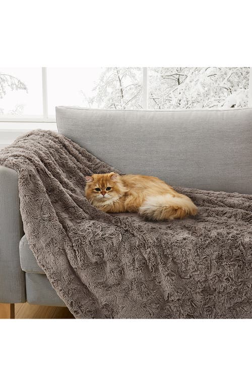Ugg(r) Adalee Faux Fur Throw Blanket In Oyster