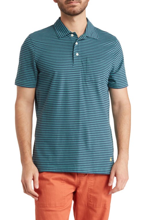 Shop Brooks Brothers Feeder Stripe Cotton Polo In Green/navy