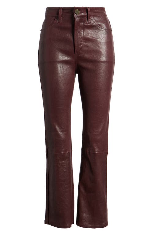 Frame Le Crop Mini Boot Cropped Leather Flared Pants In Wine