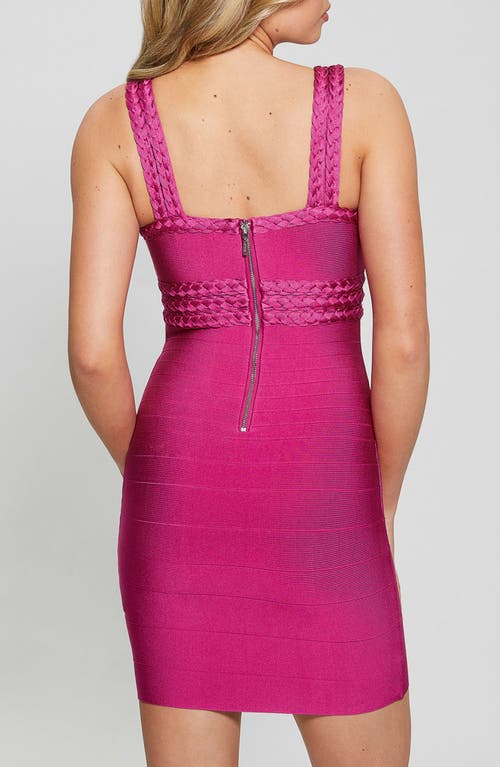 Shop Guess Ashlee Braided Bandage Minidress In Purple Dragonfruit