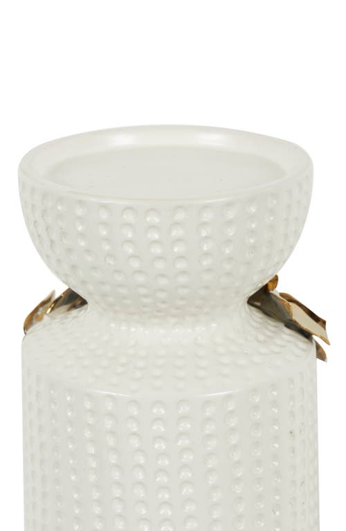 Vivian Lune Home Set Of 2 Ceramic Candleholders In White