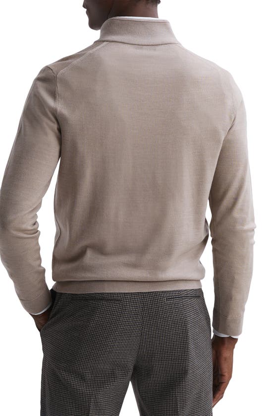 Reiss Blackhall Quarter Zip Wool Sweater In Mink