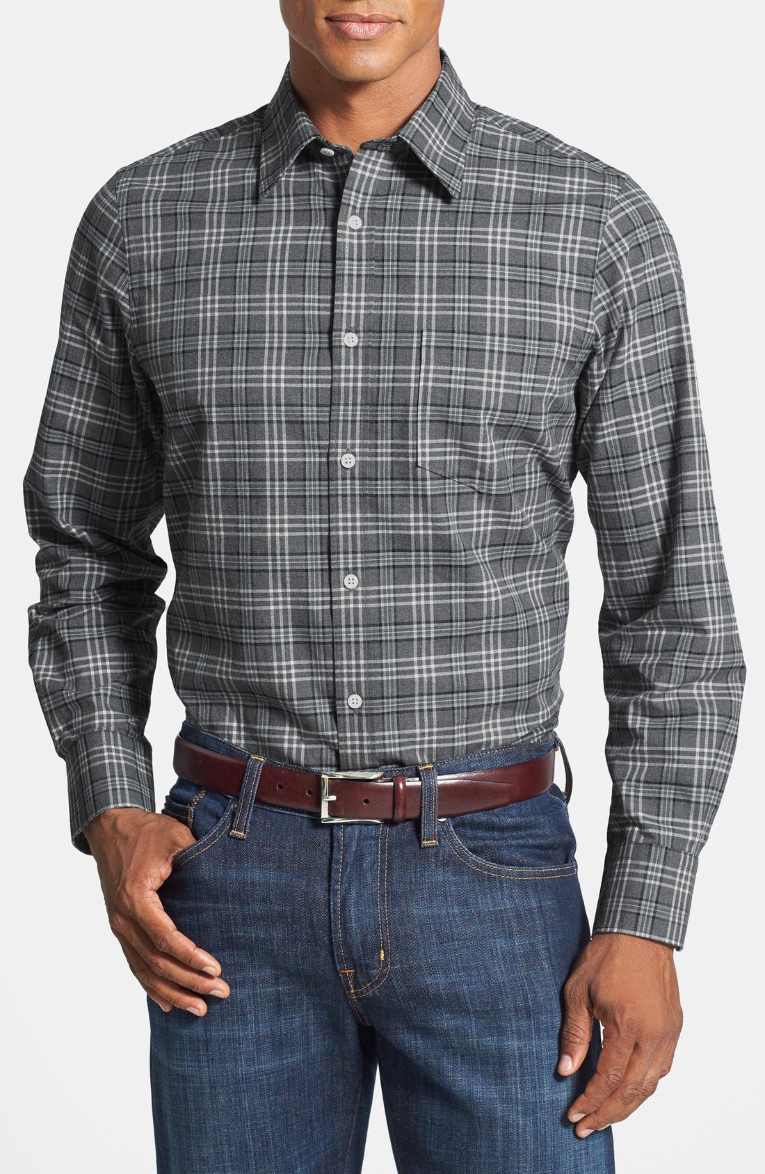 Nordstrom Regular Fit Washed Plaid Sport Shirt Nordstrom