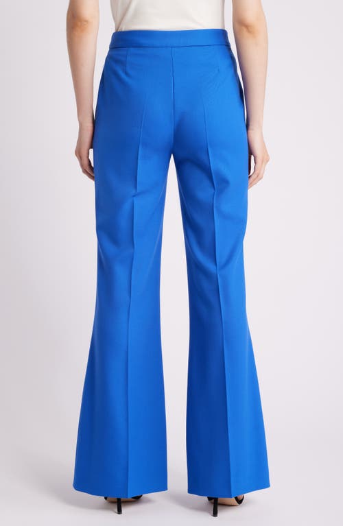 Shop Hugo Boss Boss Talia Wool Blend Flare Pants In Sonic Blue