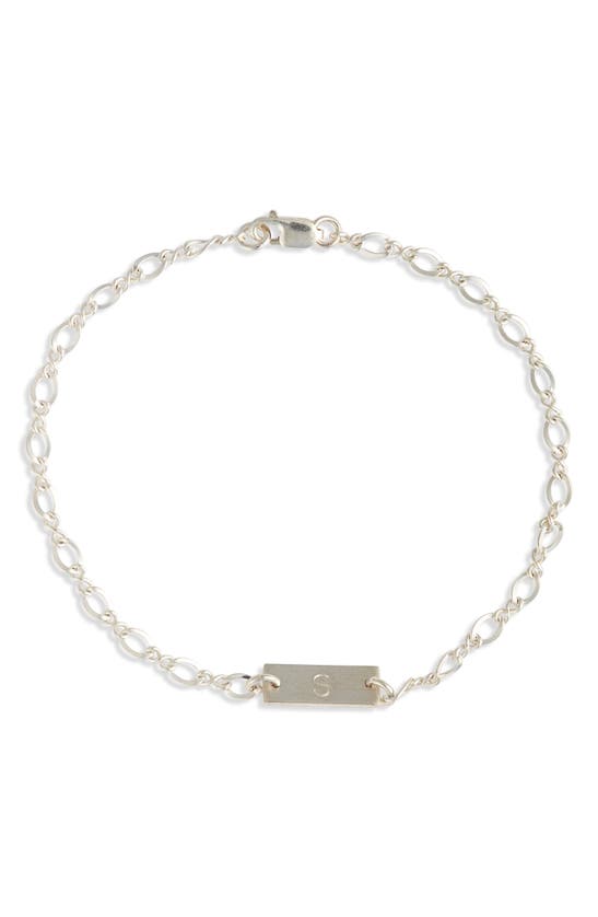 Shop Nashelle Hadley Initial Bar Bracelet In Sterling Silver - S