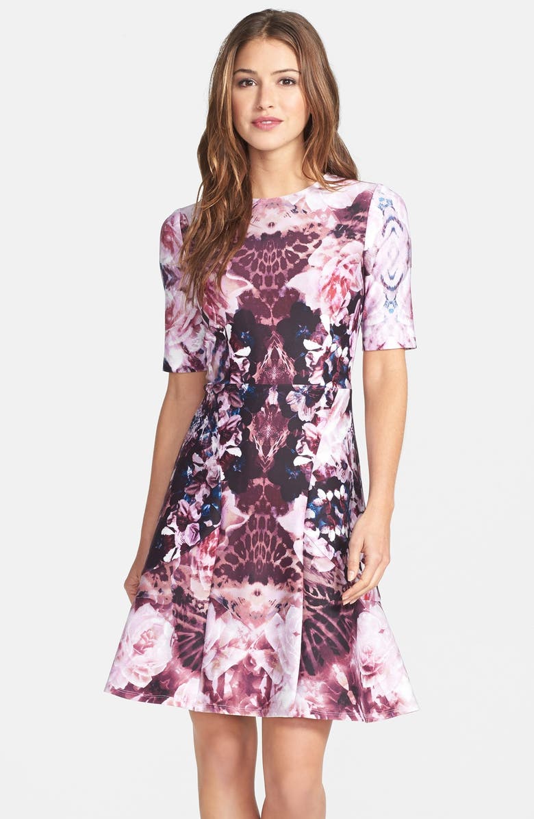 Gabby Skye Print Scuba Fit & Flare Dress | Nordstrom