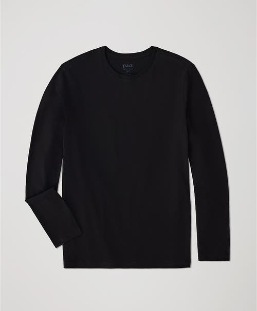 Pact Organic Softspun Long Sleeve Tee In Black