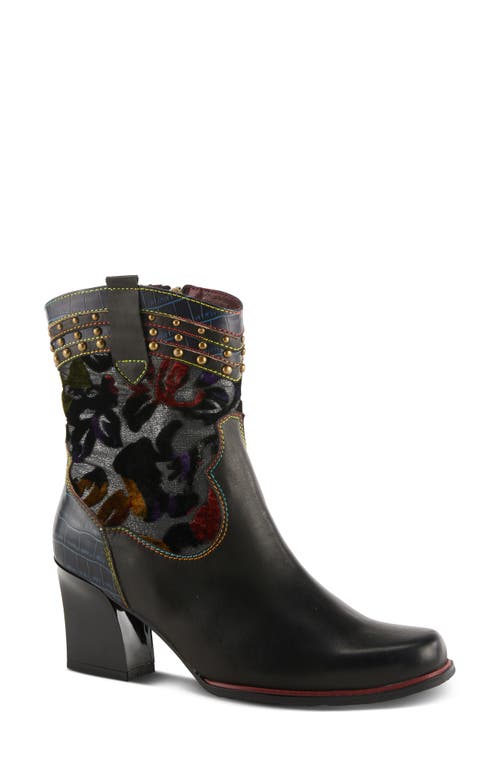 Shop L'artiste By Spring Step Spring Step Happytime Western Bootie In Black Multi