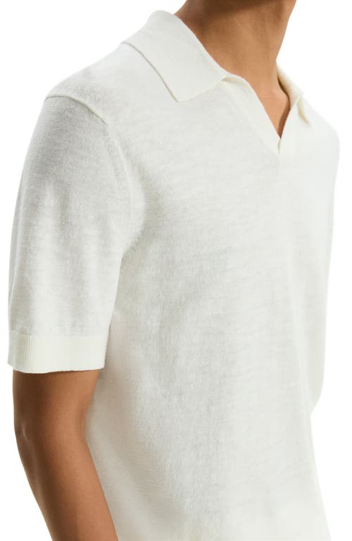 Shop Theory Brenan Linen Blend Polo In White - 100