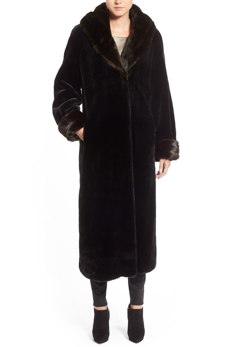 Gallery Hooded Full Length Faux Fur Coat Nordstrom