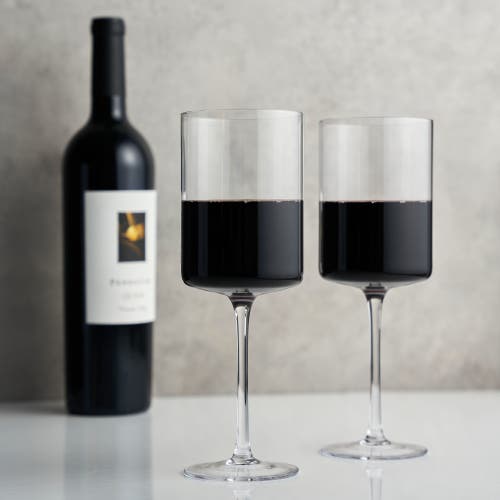 Viski Laurel Crystal Red Wine Glasses Set Of 2 In Clear