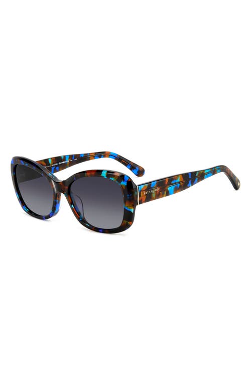 Shop Kate Spade New York Elowen 55mm Gradient Round Sunglasses In Black Blue Havana/grey