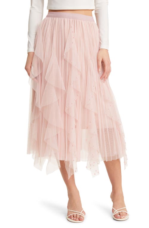 Wendy Beaded Tulle Skirt in Pink