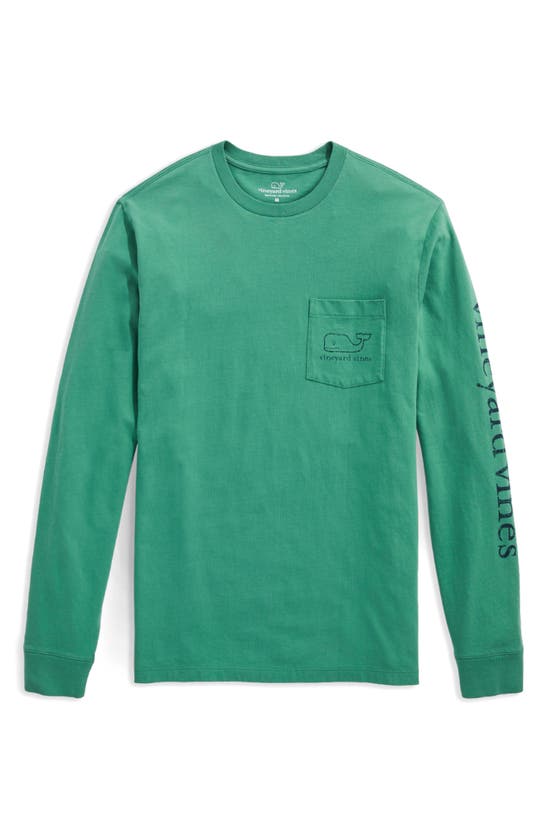 Vineyard Vines Vintage Whale Long Sleeve Graphic Tee In Starboard Green