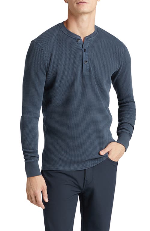 Shop Goodlife Waffle Stitch Thermal Henley In Midnight