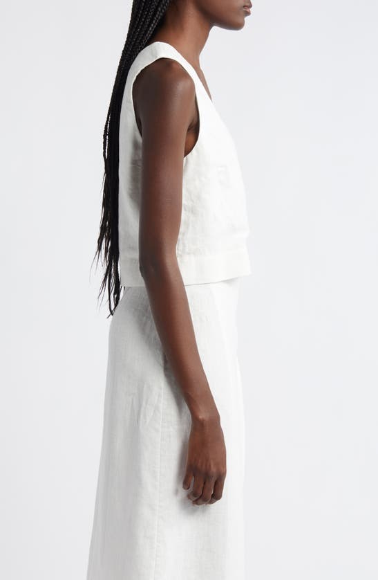 Rails Akira Linen Crop Tank In White