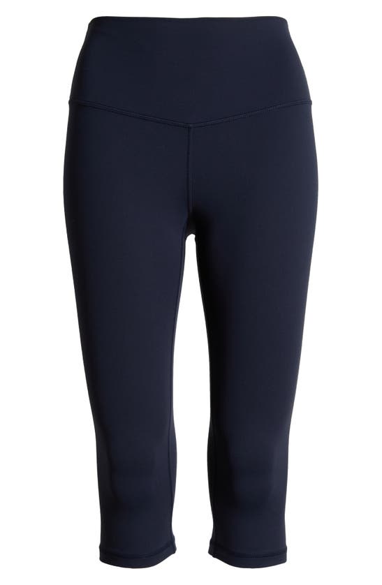 Zella Studio Luxe High Waist Capri Leggings In Navy Sapphire