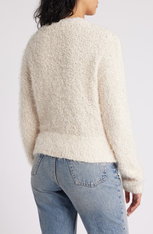 Shop Noisy May Sassy Bouclé Cardigan In Eggnog