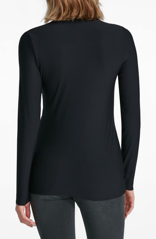 Shop Commando Butter Long Sleeve Turtleneck Top In Black