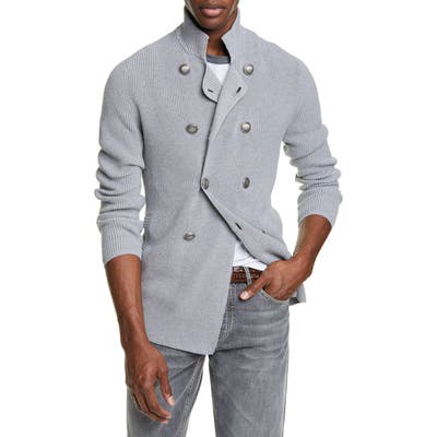 Brunello Cucinelli Cotton Cardigan, Grey
