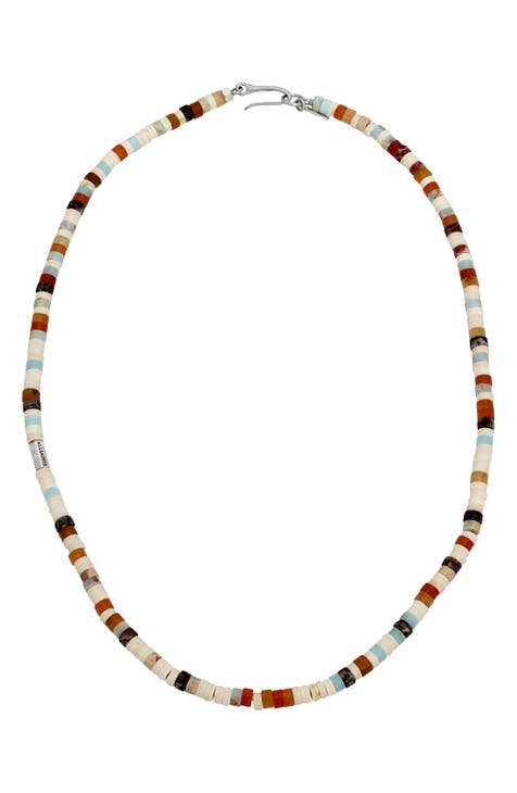 Men's Semiprecious Stone Beaded Necklace
