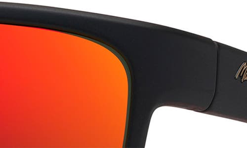 Maui Jim Alenuihaha 64mm Polarized Sport Sunglasses In Burgundy Stripe/hawaii Lava
