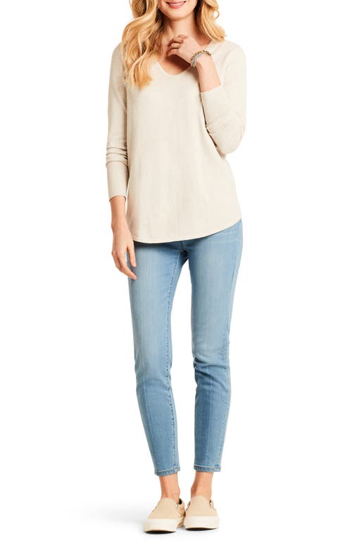 Nic + Zoe Vital V-neck Sweater In Putty
