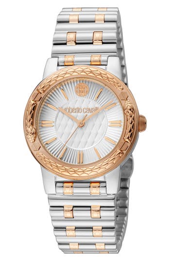 Roberto Cavalli Bracelet Watch, 32mm In Two Tone Silver & Rose Gold