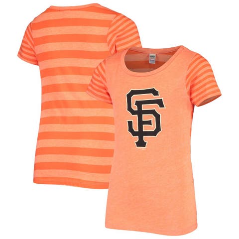 San Francisco Giants Stitches Girls Youth V-Neck Jersey T-Shirt -  Orange/Black