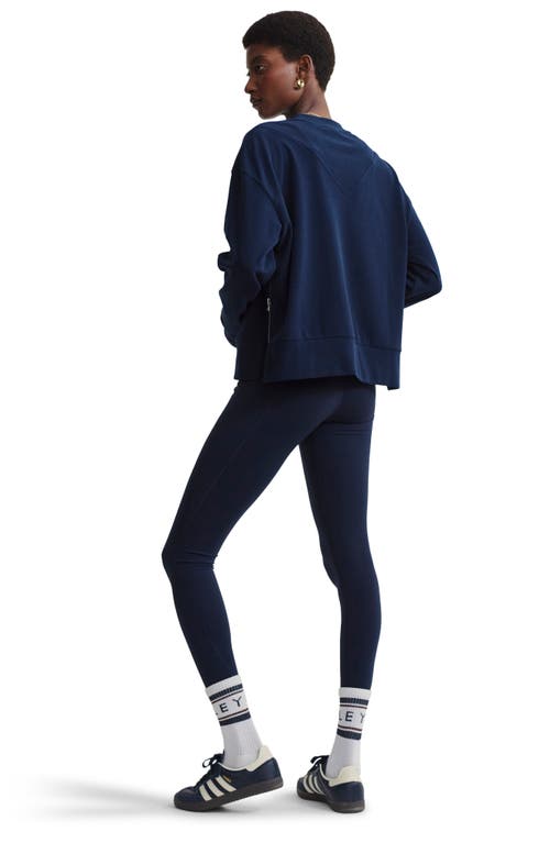 Varley Horton Side Zip Midlayer Sweatshirt In Dark Sapphire In Dark Sapphire