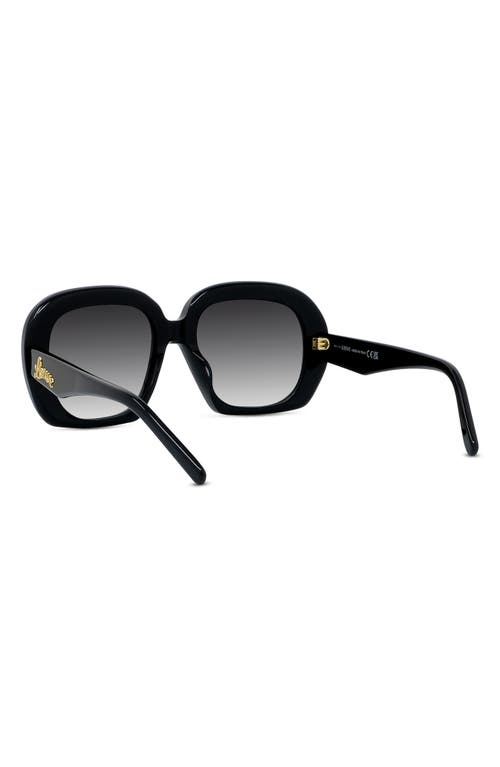 Shop Loewe Curvy 53mm Square Sunglasses In Shiny Black/gradient Smoke