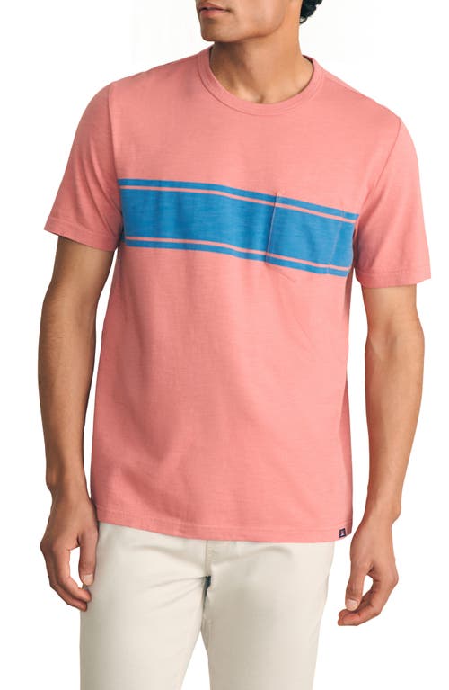 Shop Faherty Surf Stripe Sunwashed T-shirt In Faded Flag
