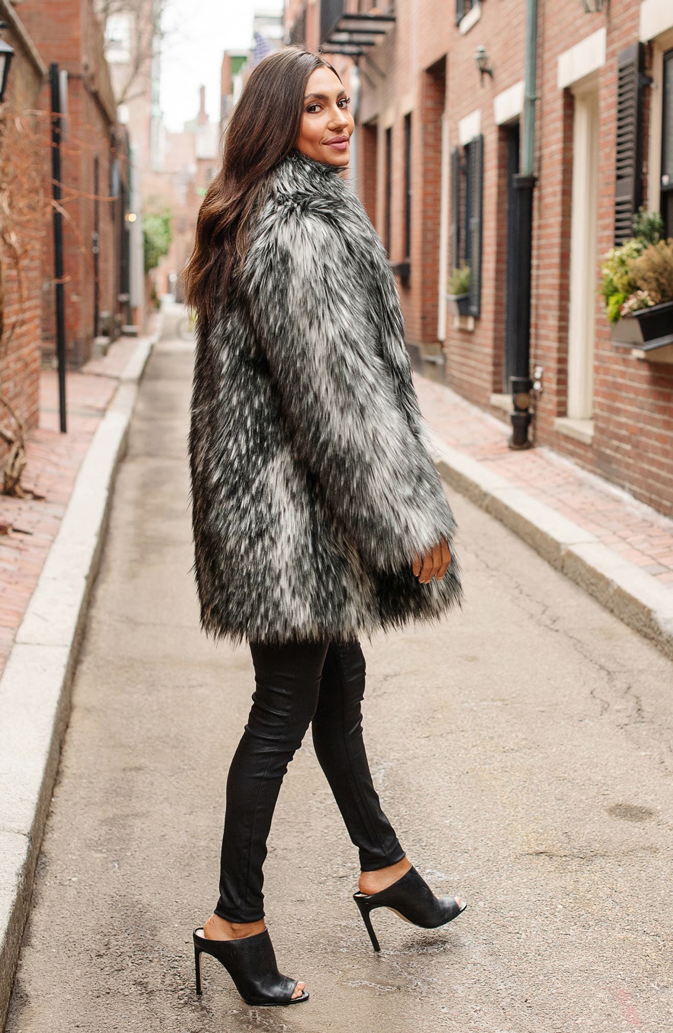 DONNA SALYERS FABULOUS FURS Shawl Collar Faux Fur Coat | Nordstrom