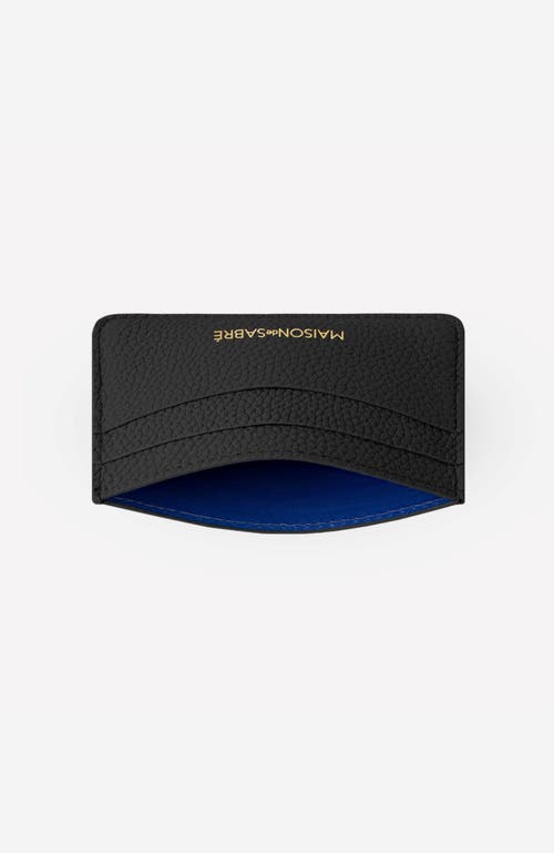 Shop Maison De Sabre Maison De Sabré Leather Card Holder In Black Caviar