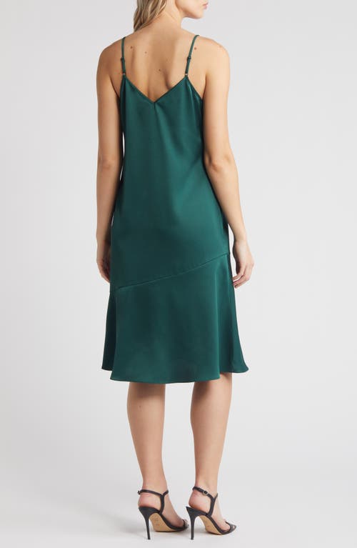 Shop Sam Edelman Two-piece Sleeveless Turtleneck Sweater & Satin Slipdress In Hunter