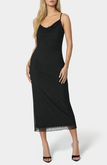 Shop Bebe Powermesh Midi Dress In Black