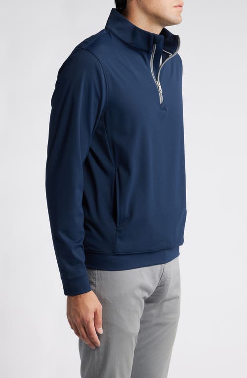 Shop Scott Barber Solid Stretch Quarter Zip Pullover In Navy