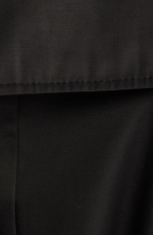 Via Spiga Water Resistant Cotton Blend Coat With Removable Hood In Black