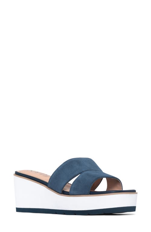 NYDJ Raizu Platform Wedge Slide Sandal Navy at Nordstrom,