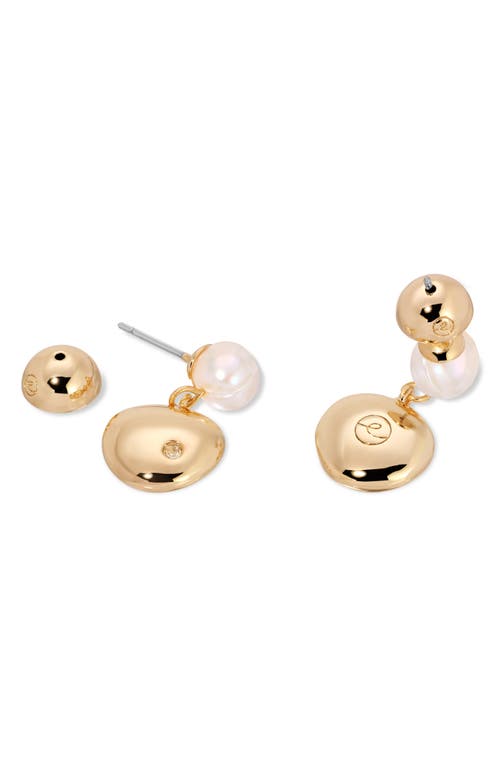 Ettika Bean Drop Earrings In Gold