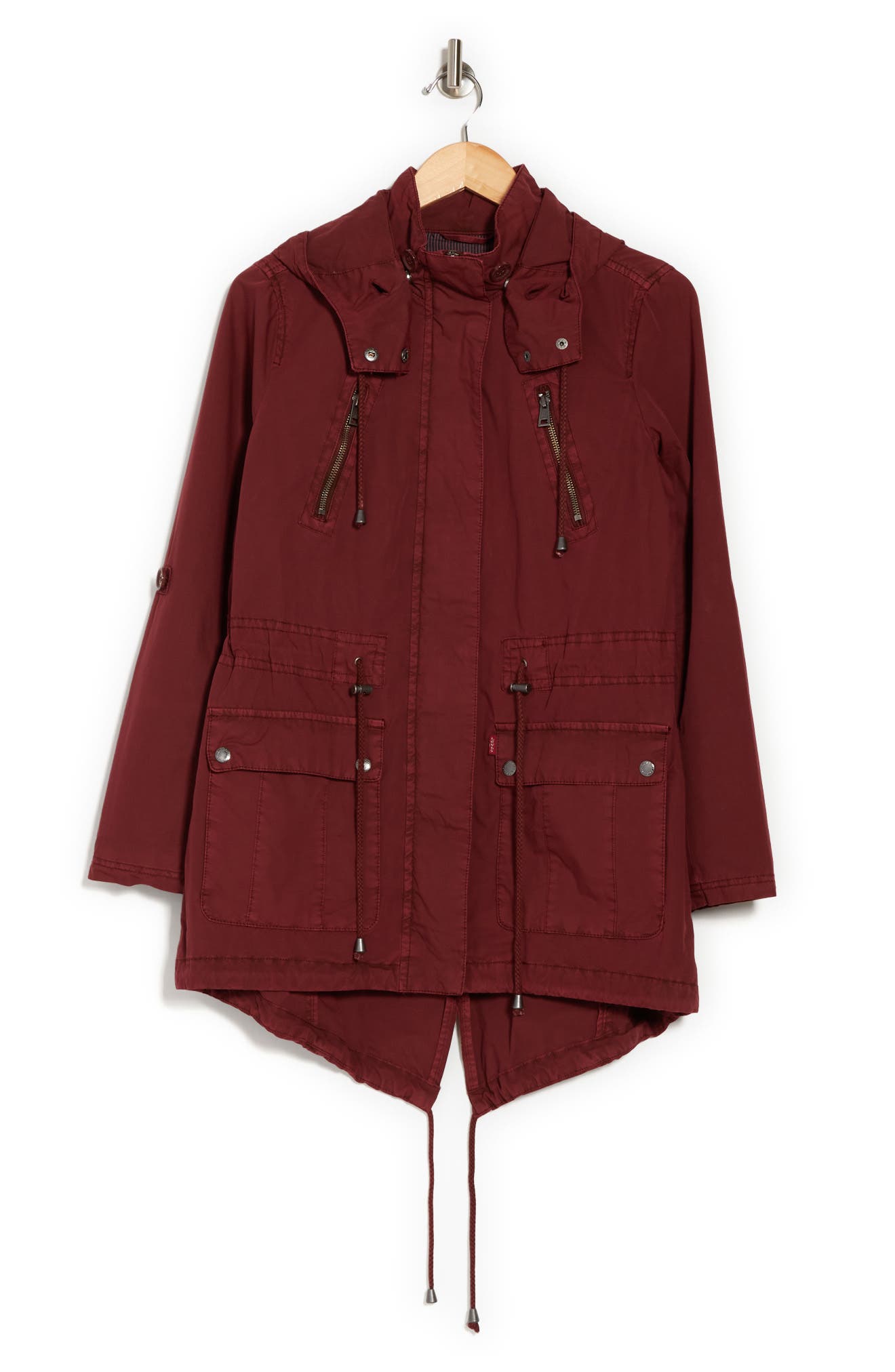 parachute hooded cotton utility jacket