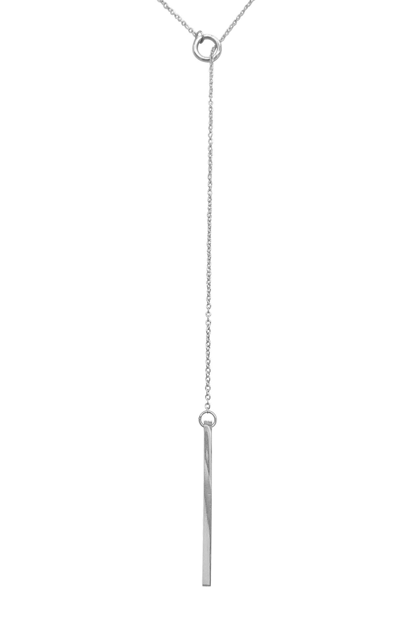 Adornia Lariat Bar Necklace In Silver