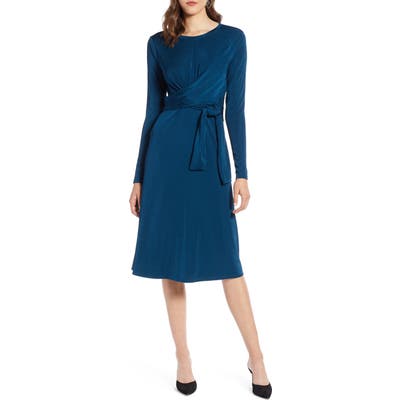Halogen Wrap Detail Dress, Blue