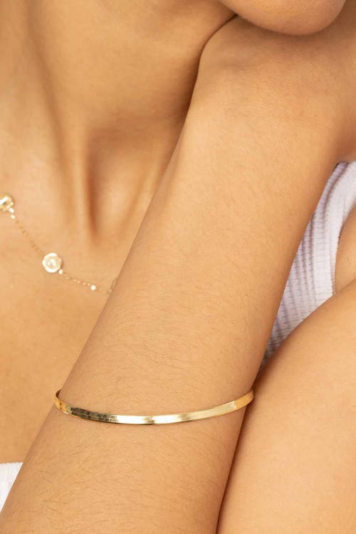 Oradina 10k Yellow Gold Park Avenue Herringbone Bracelet In Yellow Gold