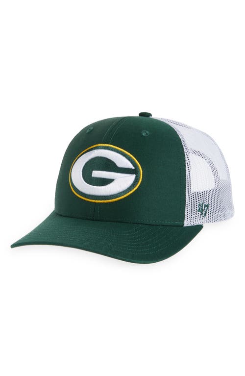 Men's '47 Green/White Green Bay Packers Trucker Snapback Hat in Dark Green