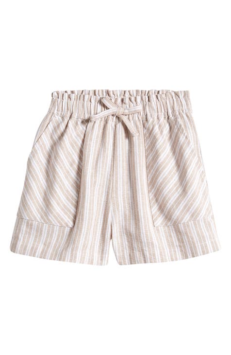 Kids' Favorite Paperbag Waist Linen Blend Shorts (Little Kid & Big Kid)